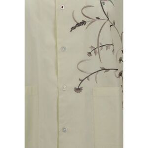 Baziszt Embroidered Floral Dress Shirt Women Yellow Shirts